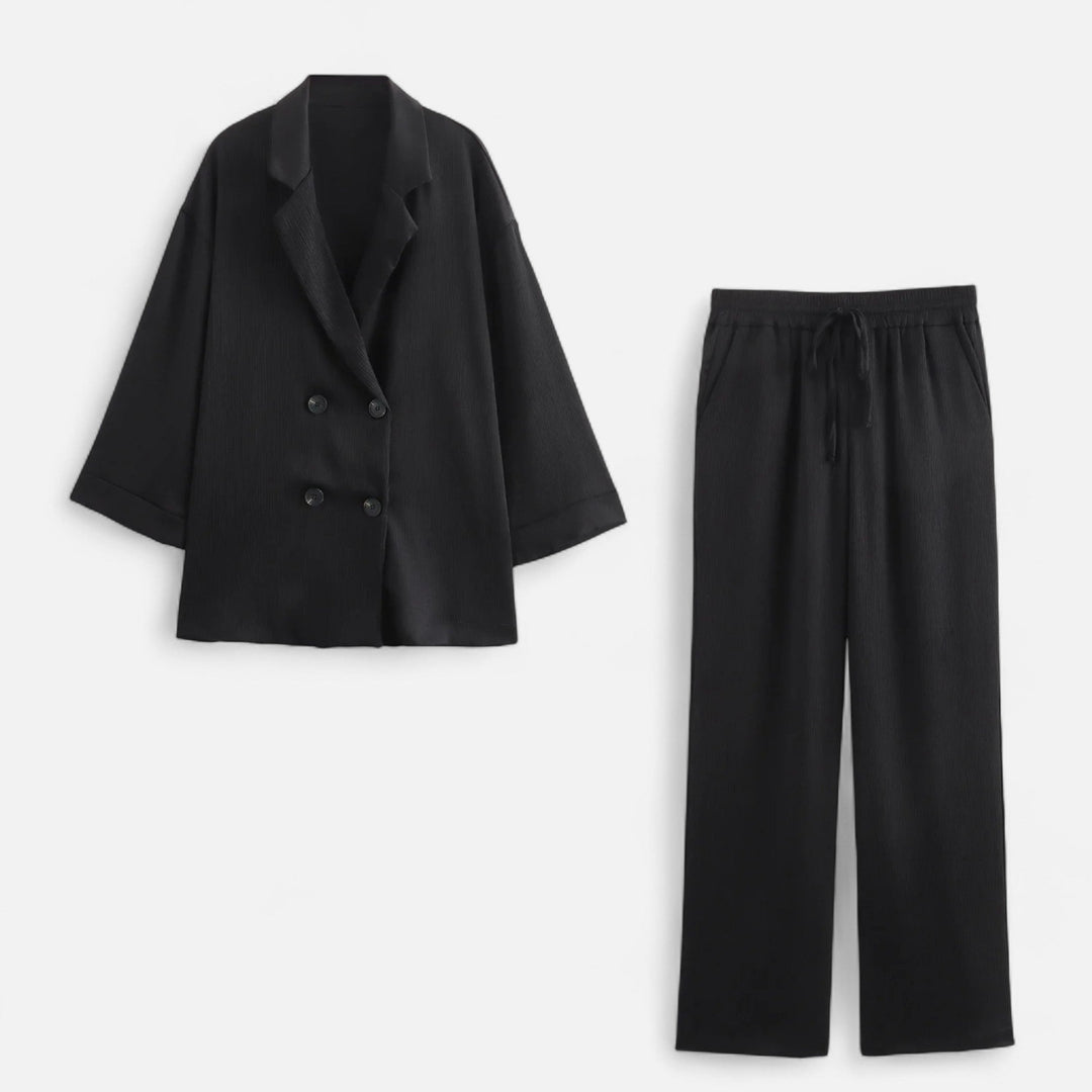 Women’s Wrinkled Suit Jacket & Pants Set