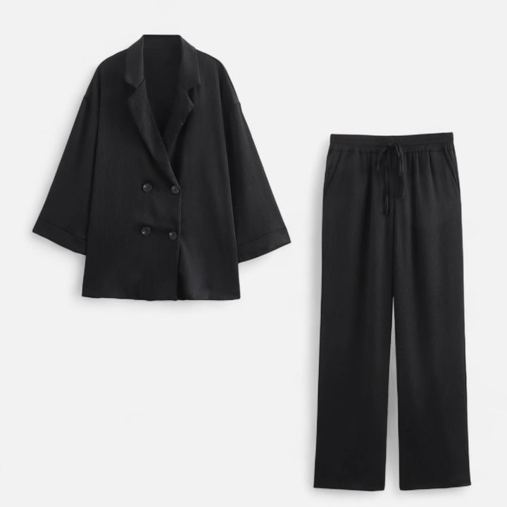 Women’s Wrinkled Suit Jacket & Pants Set