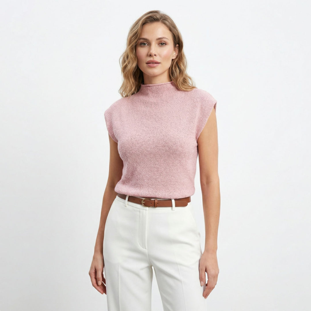 Women’s High Neck Sweater Shirt – Elegant Knit Style