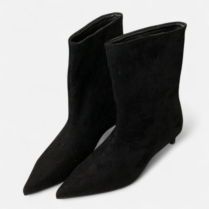 Women's Pointed Ankle Boots with Low Heel