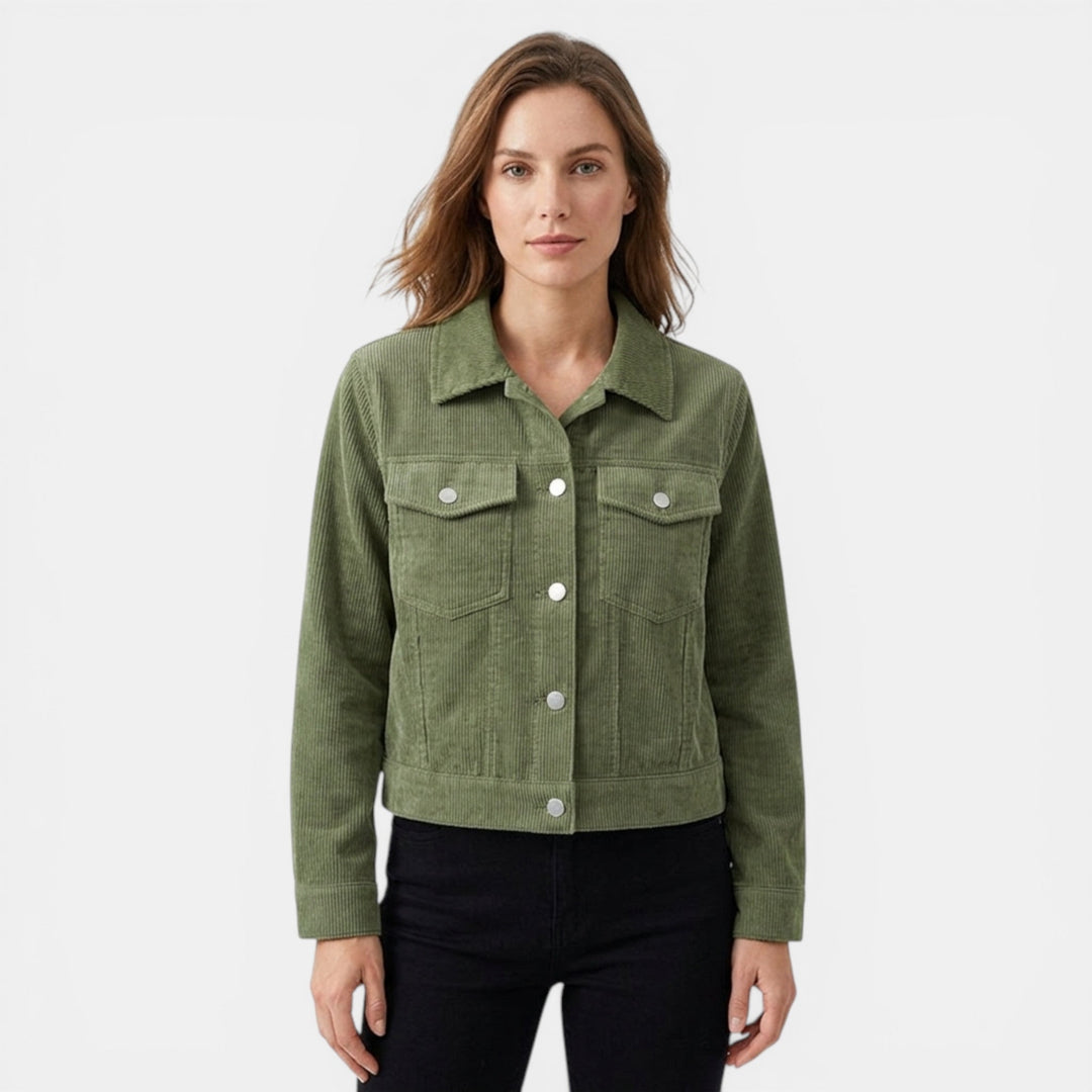 Women’s Button Front Jacket – Collared Pocket