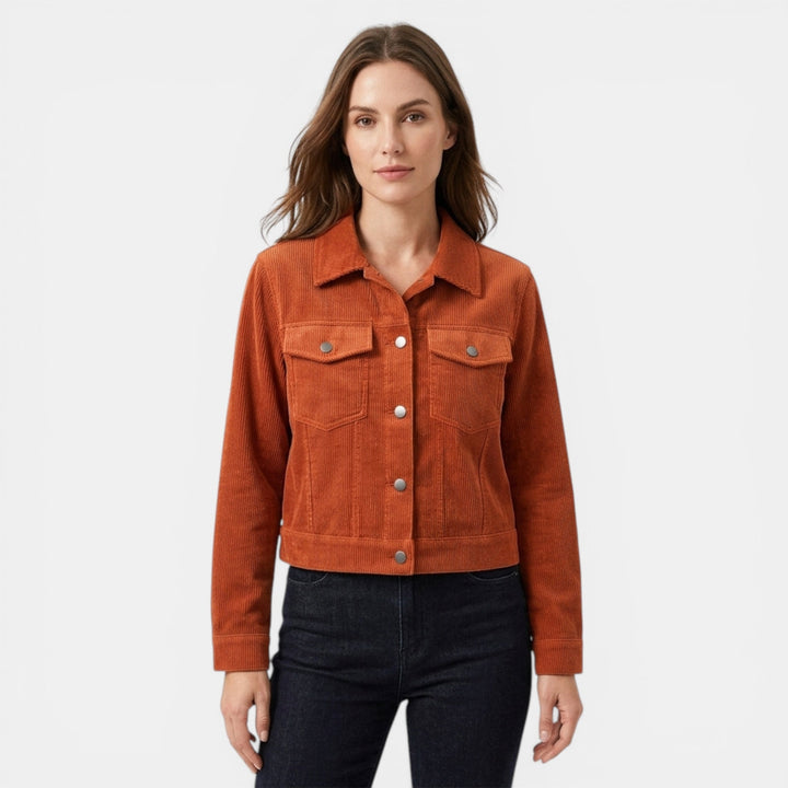 Women’s Button Front Jacket – Collared Pocket