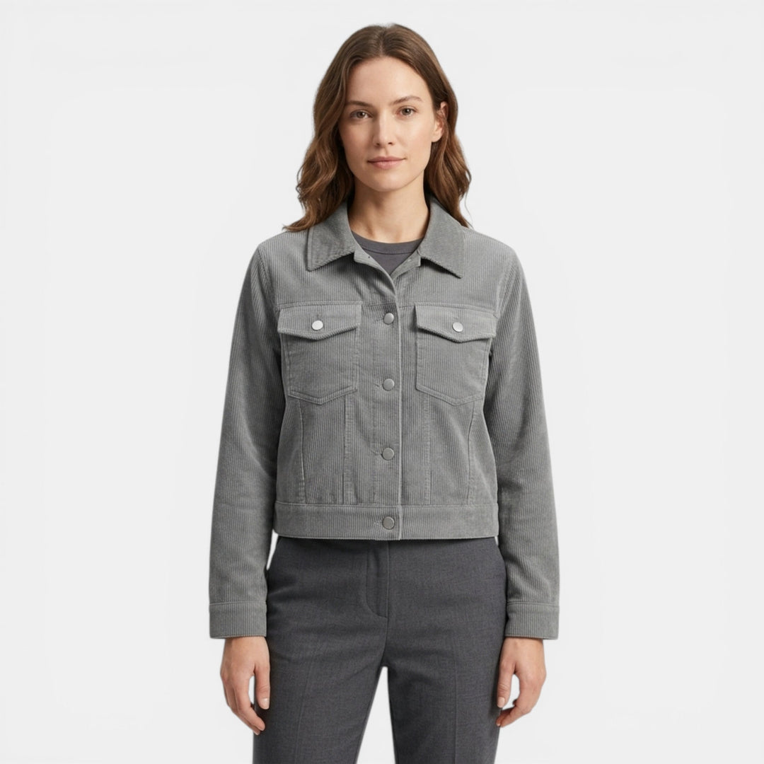 Women’s Button Front Jacket – Collared Pocket