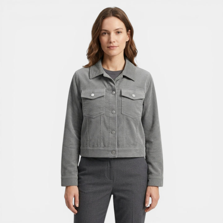 Women’s Button Front Jacket – Collared Pocket