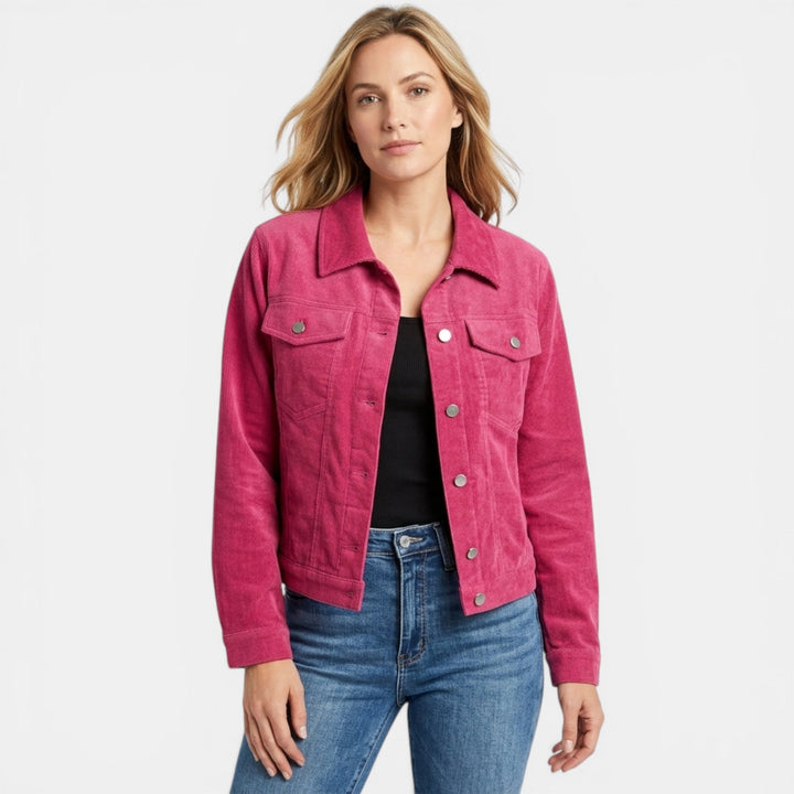 Women’s Button Front Jacket – Collared Pocket