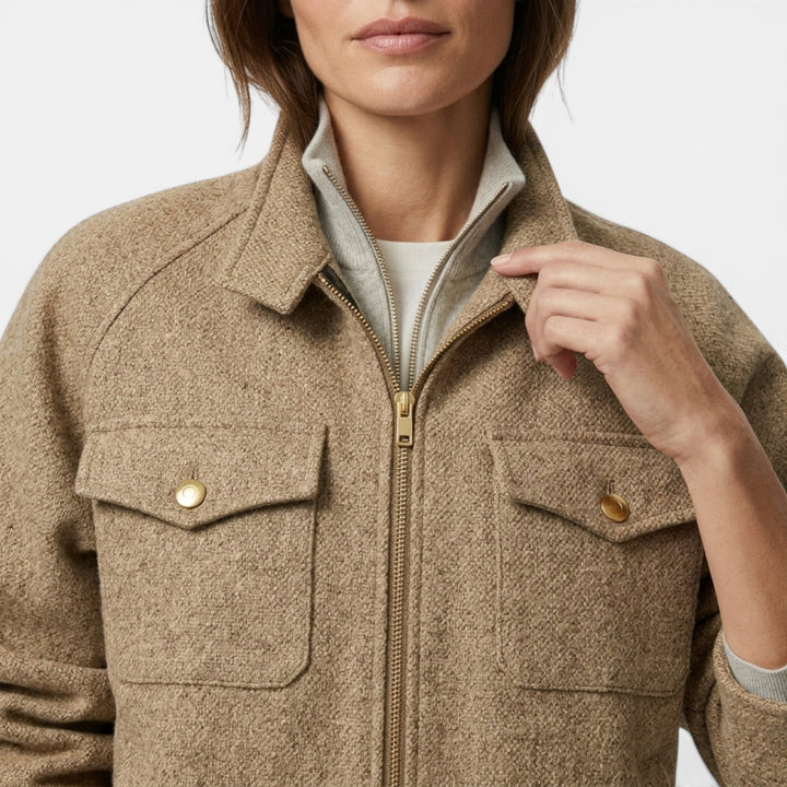 Women’s Stand Collar Jacket – Zip Front Short Jacket