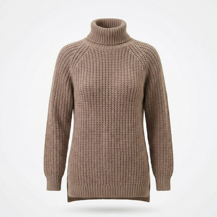 Women’s Turtleneck Casual Sweater – Relaxed Ribbed Knit