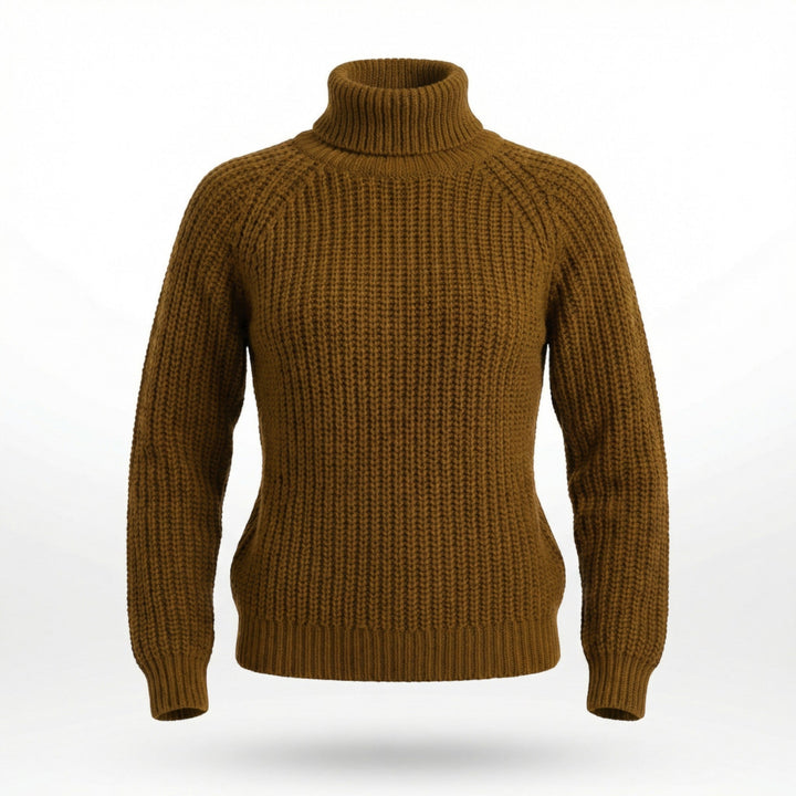 Women’s Turtleneck Casual Sweater – Relaxed Ribbed Knit