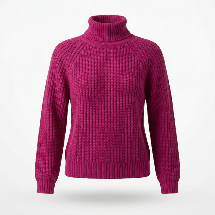 Women’s Turtleneck Casual Sweater – Relaxed Ribbed Knit