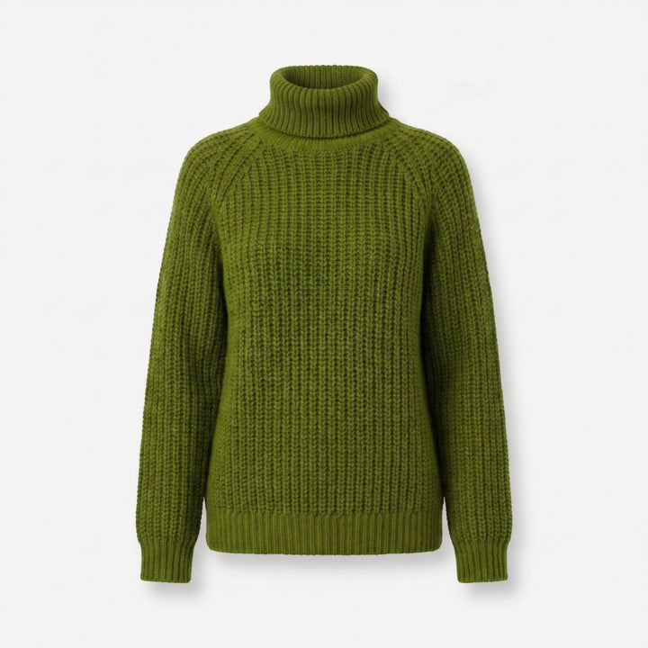Women’s Turtleneck Casual Sweater – Relaxed Ribbed Knit